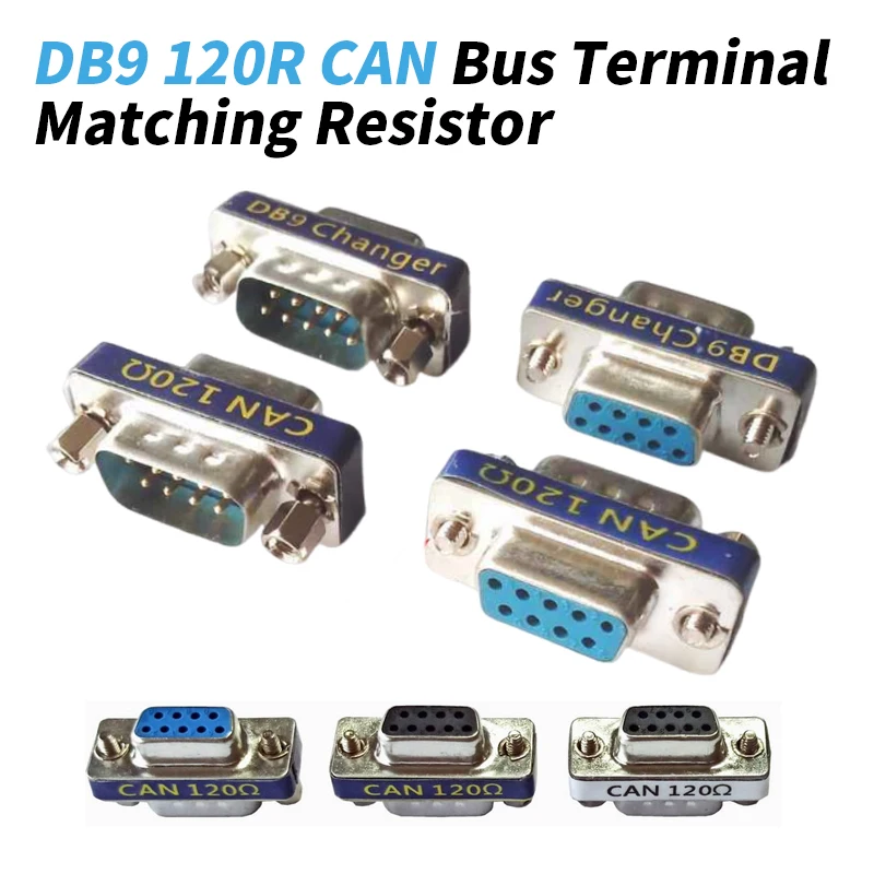 DB9 Male to Female Conversion Pug CAN Bus Adapter Head Male to Female Built-in 120 Ohm CAN Terminal Resistance with 1% Accuracy
