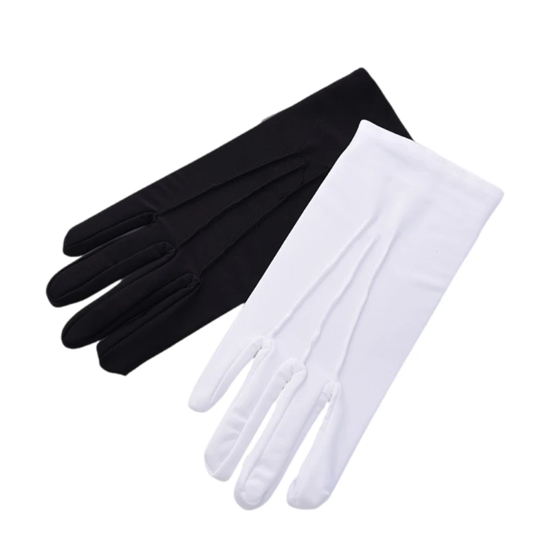 Guantes blancos, guantes formales para uniformes para niños y niñas, espectáculo arte, fiesta, guantes negros, desfile Formal