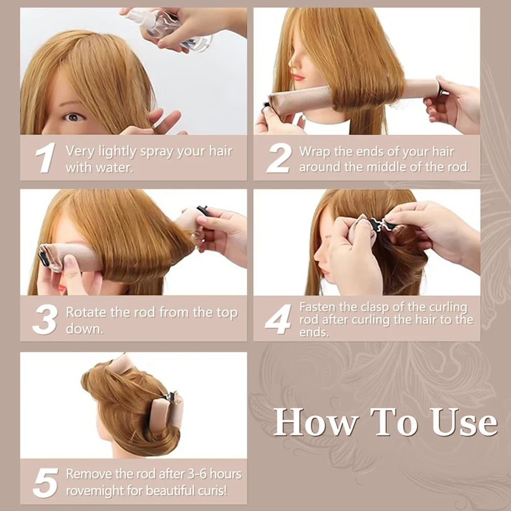 Плойка для завивки без тепла, повязка на голову, Плойка для завивки волос без нагрева, ролики для волос, мягкие гибкие штанги для сна с крючком, инструменты для укладки волос