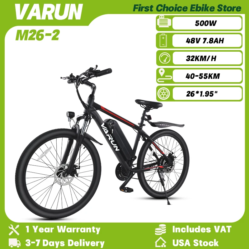 

VARUN M26-2 500 Вт бесщеточный двигатель 48 В 7,8 Ач съемный аккумулятор Ebike 26*1,95 "шина электрический велосипед для взрослых горный электрический велосипед