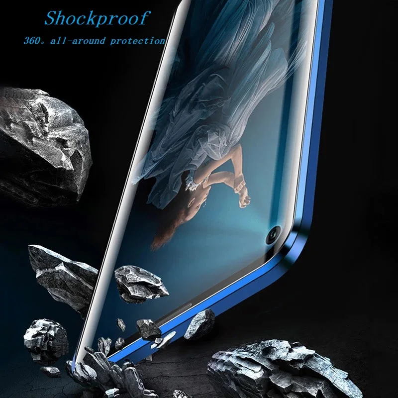 Magnetic Glass Mobile Phone Case For Samsung Galaxy S25 Ultra S23 S24 Ultra S22 Plus S21 FE A14 A53 A54 Phone Protection Cover