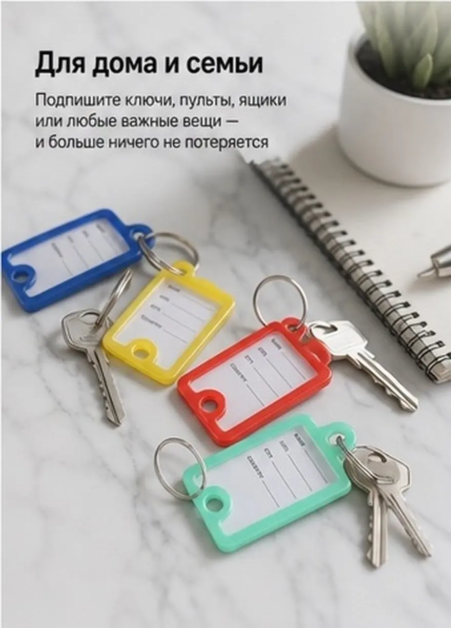 20Pcs Plastic Key Tags with Writable Number Labels Key Id Tags for Luggage Keys Car Backpacks Travel Home Office Identification