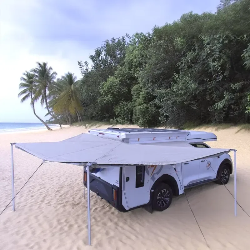 Full Size 270° RV Awning Enhanced Version - Extra Large Car Sunshade Tent for Camping Car