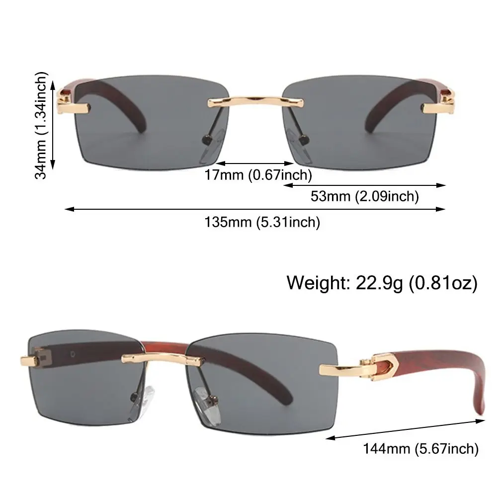 Trendy Punk Sunglasses Rimless Rectangle Sun Glasses for Men Women Fashion UV400 Driving Shades Frameless Gradient Eyewear
