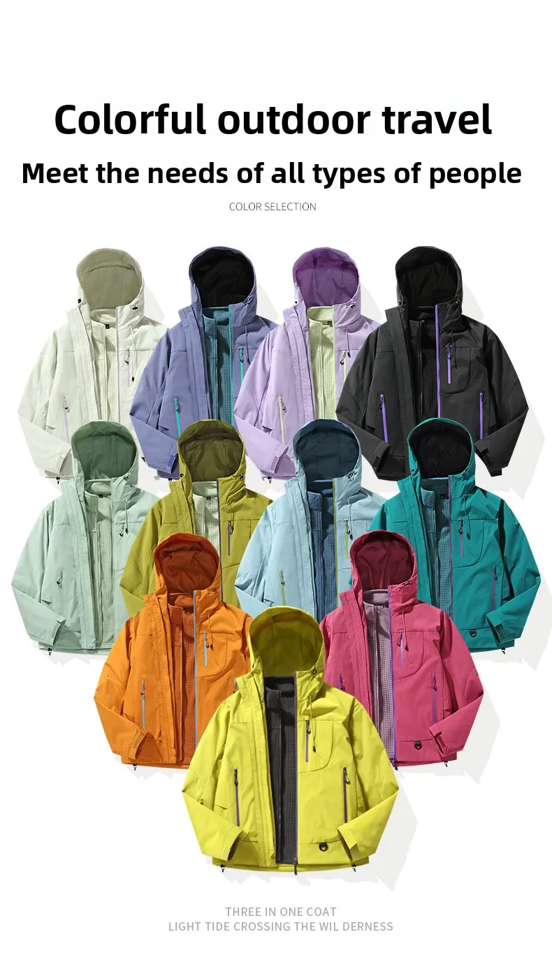 Wind- und wasserdichte Outdoor-Jacken zum Wandern, Camping, Angeln, Bergsteigen, mit Fleece gefütterte, wind- und wasserdichte Mäntel – Detail 9