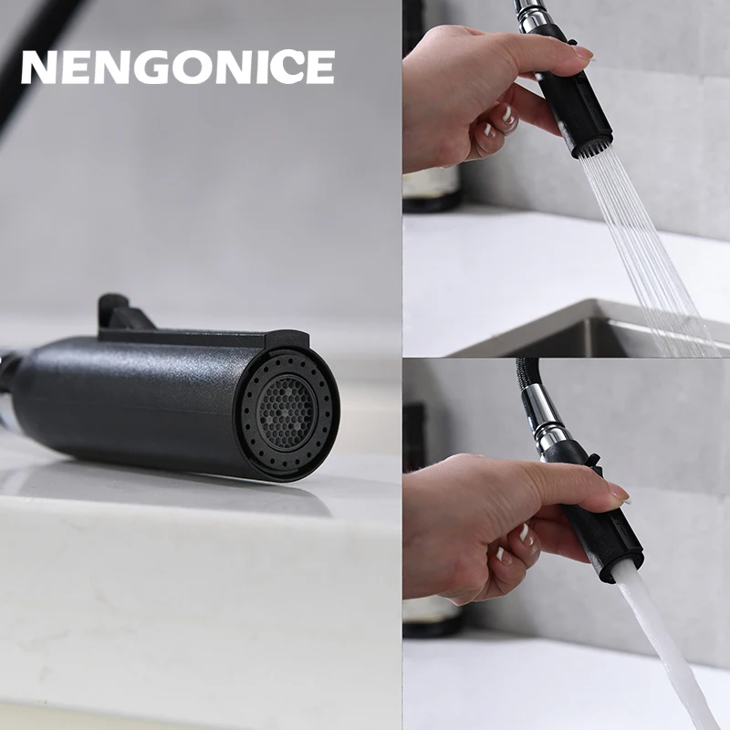 Kitchen Black Kitchen Tap Pull Out Kitchen Sink faucet Mixer Tap Brushed Nickle Stream Sprayer Head Chrome Kitchen Water Tap