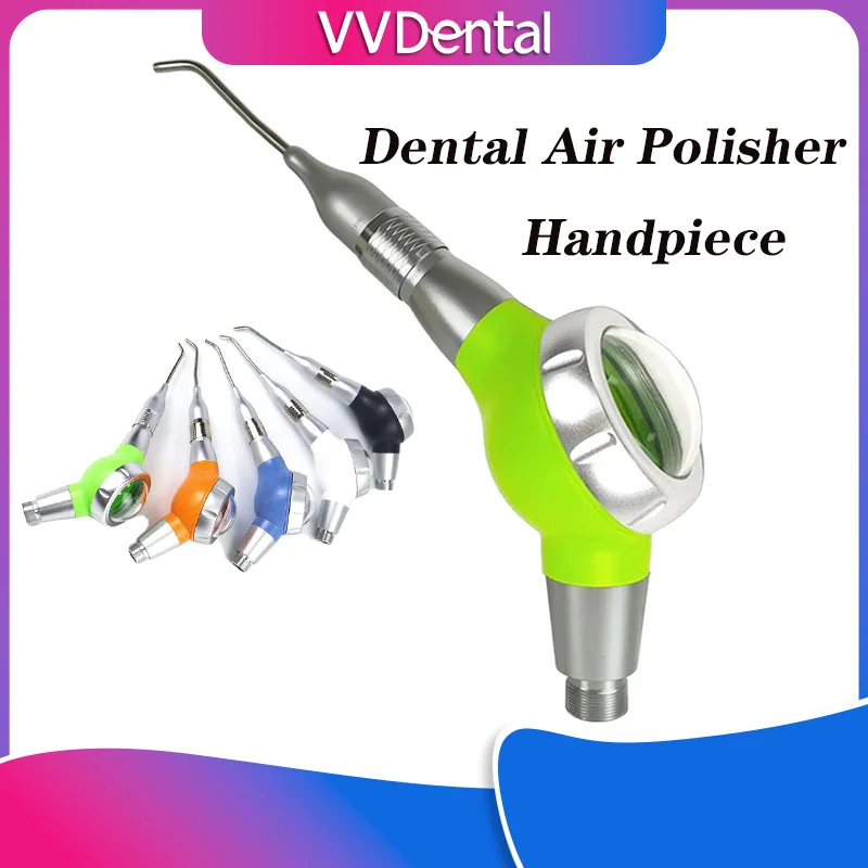 Dental Air Polisher Sandblaster Teeth Whitening 5 Colors Semi-Metal Body Upgraded Aluminum Tail & Cap Stain Remover