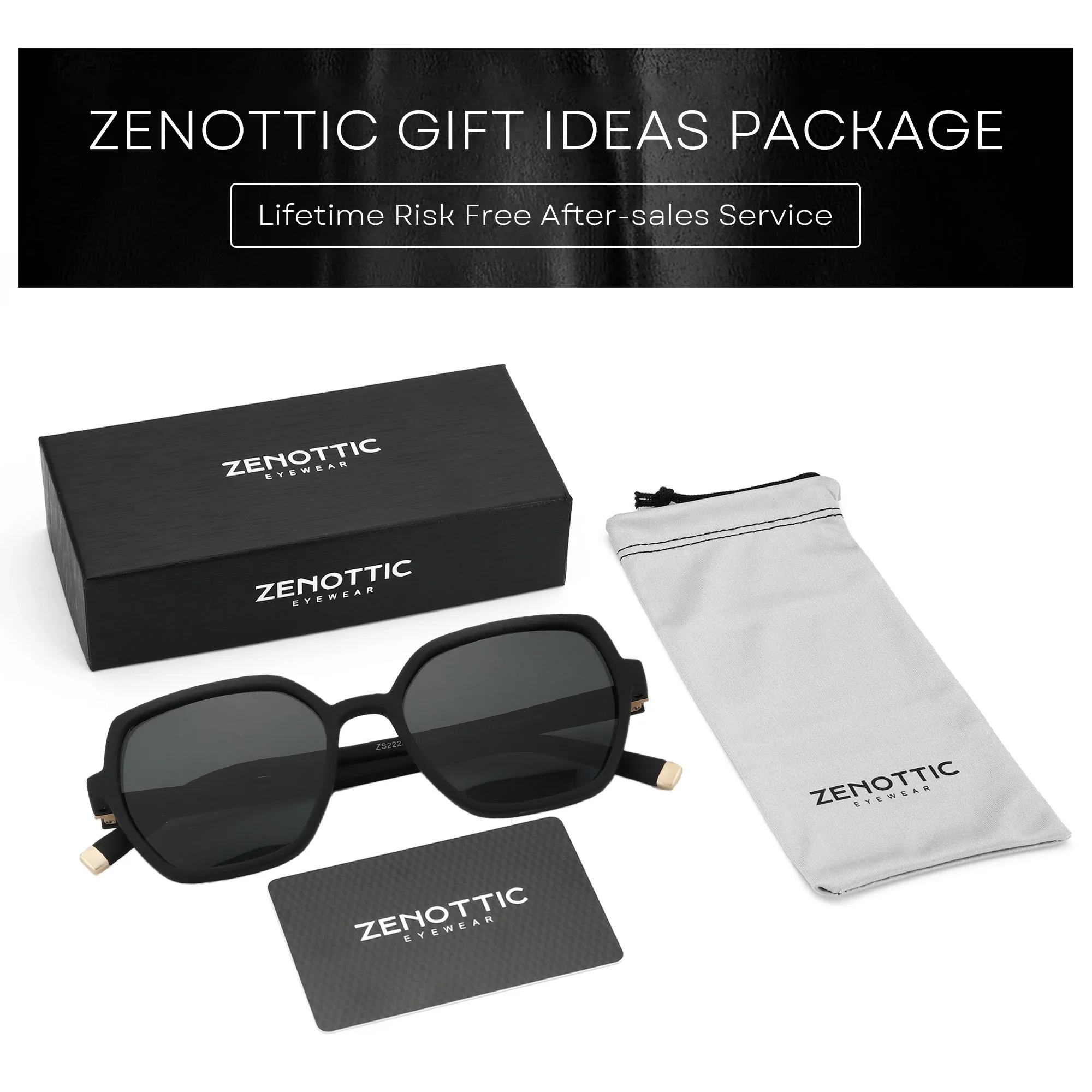 ZENOTTIC Hexagon Polarized Sunglasses Women UV400 Protection Butterfly Shade Ladies Square Sun Glasses ZS2226