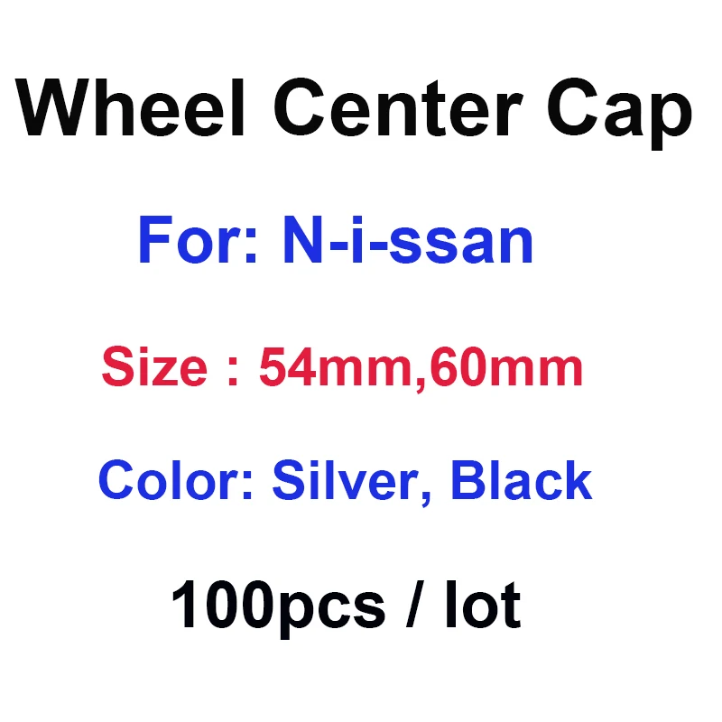 100pcs 54mm 60mm Car Wheel Center Caps Rim Hub Cover For Patrol Y62 Teana Sylphy Qashqai Xtrail Livina Auto Accessories