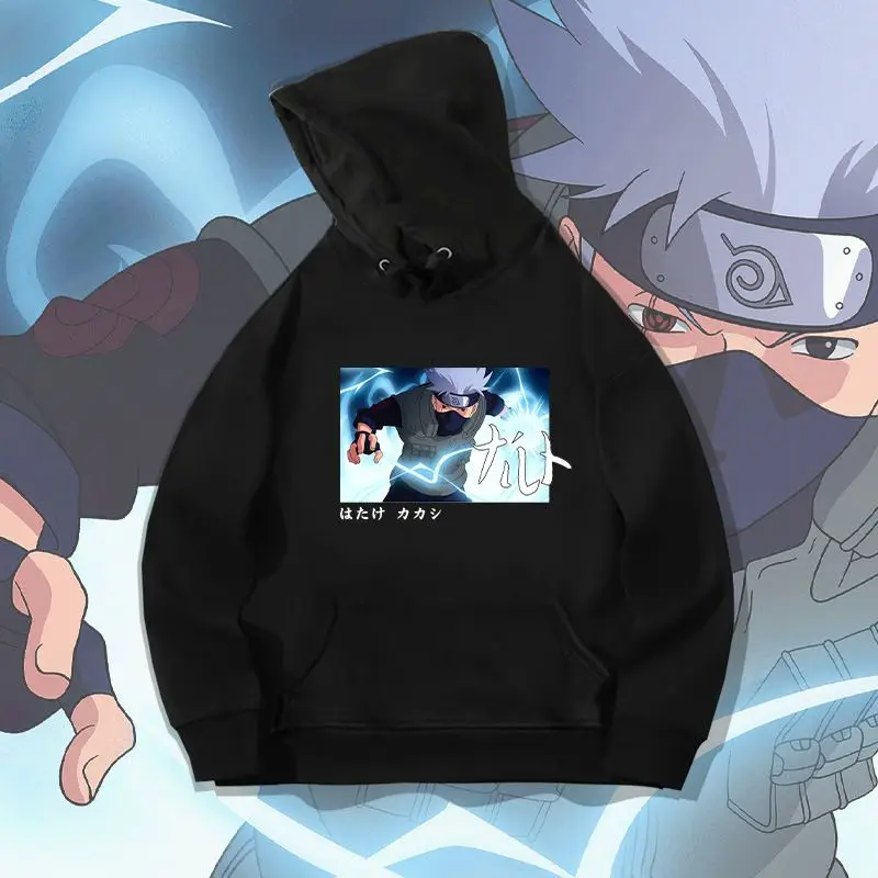 

Наруто Какаши Леш свитер с капюшоном Мужская и женская толстовка с длинными рукавами Повседневная свободная одежда Осенне-зимняя куртка Аниме