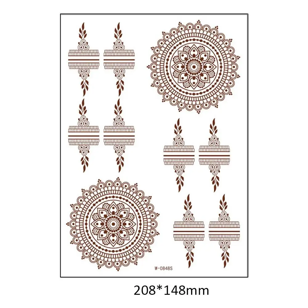 Red Classic Hand Drawing Stickers Hand Arm Tattoo Mehandi Sticker Temporary Tattoos Sticker Tattoo Stickers Henna Stickers