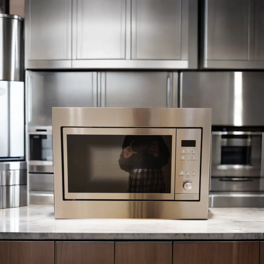 30L Electric Built-In Convection Microwave Oven with Grill True Microwave Function Glass Housing Kitchen Use Households Hotels