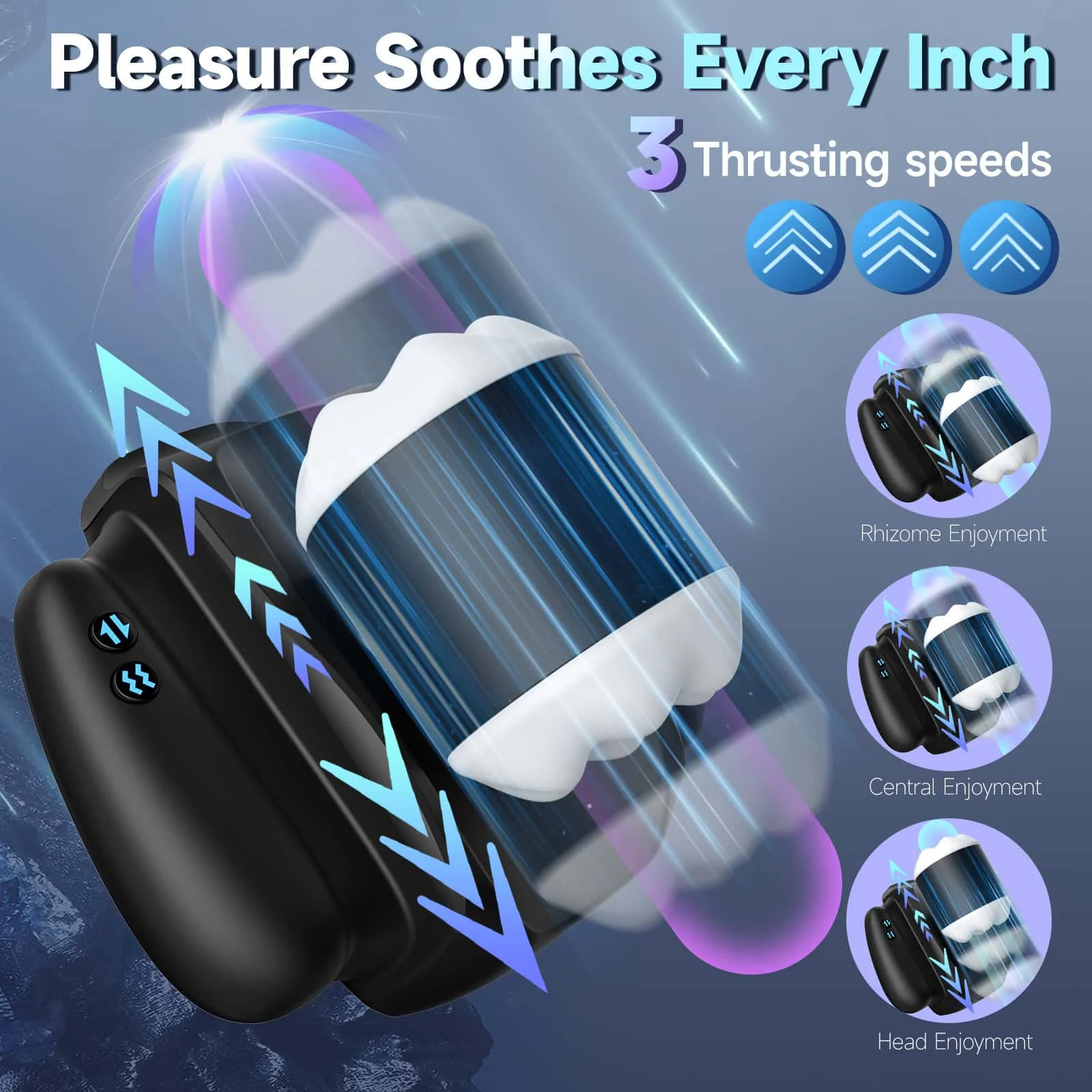 2-in-1 Thrusting Vibrating Male Mastubator TPE Pocket Pussy Stroker Sex Toys for Men view 4