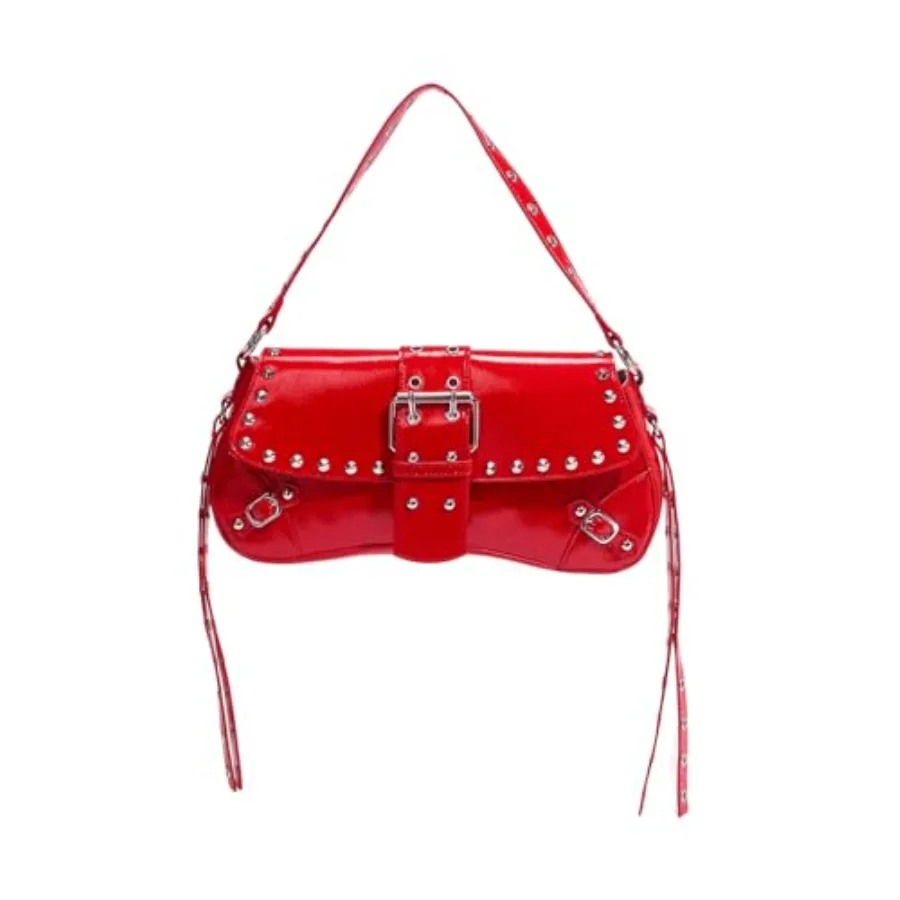 

Verdusa Women's Y2K Purse Trendy Goth Studded Punk Leather Shoulder Bag 2000s Purse