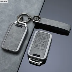 5/6 Buttons Zinc Alloy+ Leather Car Remote Key Case Cover Protection Holder Shell Key Fob For Volvo XC60 V60 S60 S80 XC70 V40