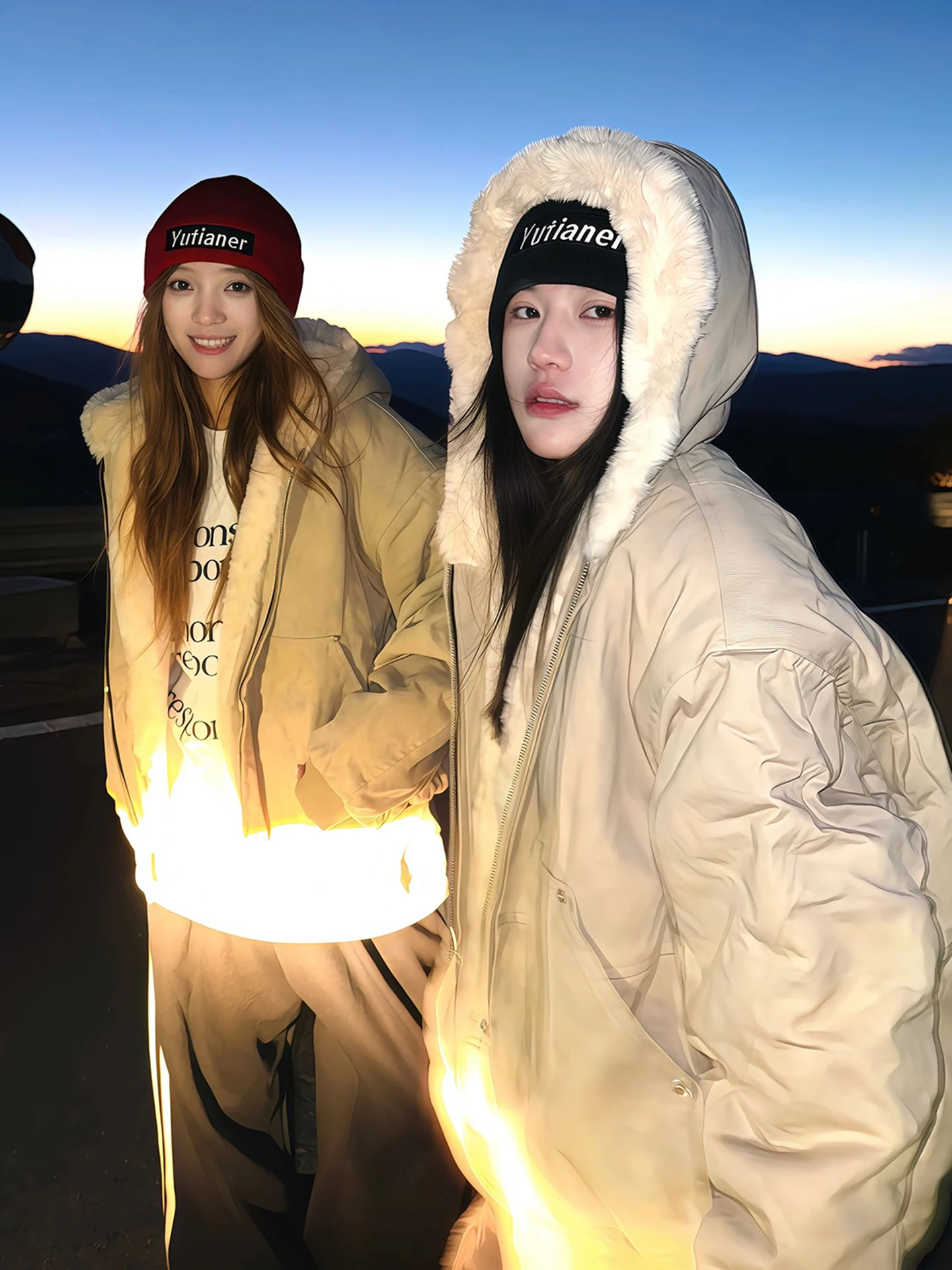 レトロアメリカンファージャケット男性女性綿コート大理石の毛皮の襟付きフード付き秋冬暖かいスタンドフィットジーンズジャケット