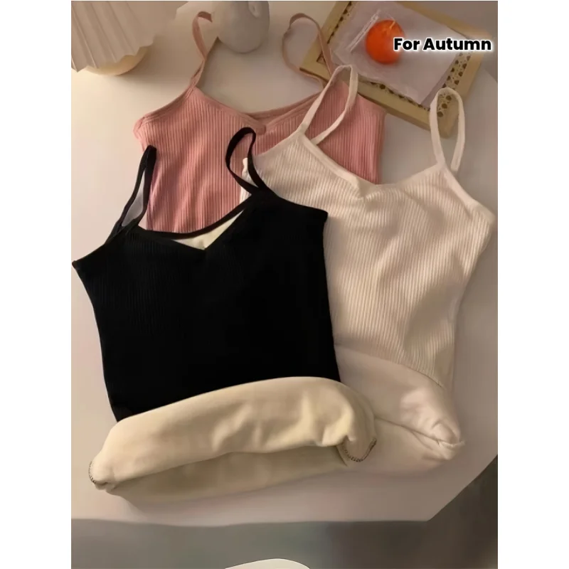 

3шт осенне-зимний термобелье жилет с подтяжками для женщин - бесшовный и теплый базовый слой