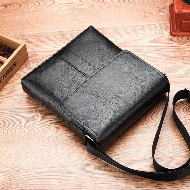 2025 New Concise High Quality PU Large Capacity Men's Shoulder Bags Fashion Versatile Mature Solid Color Commute Crossbody Bag