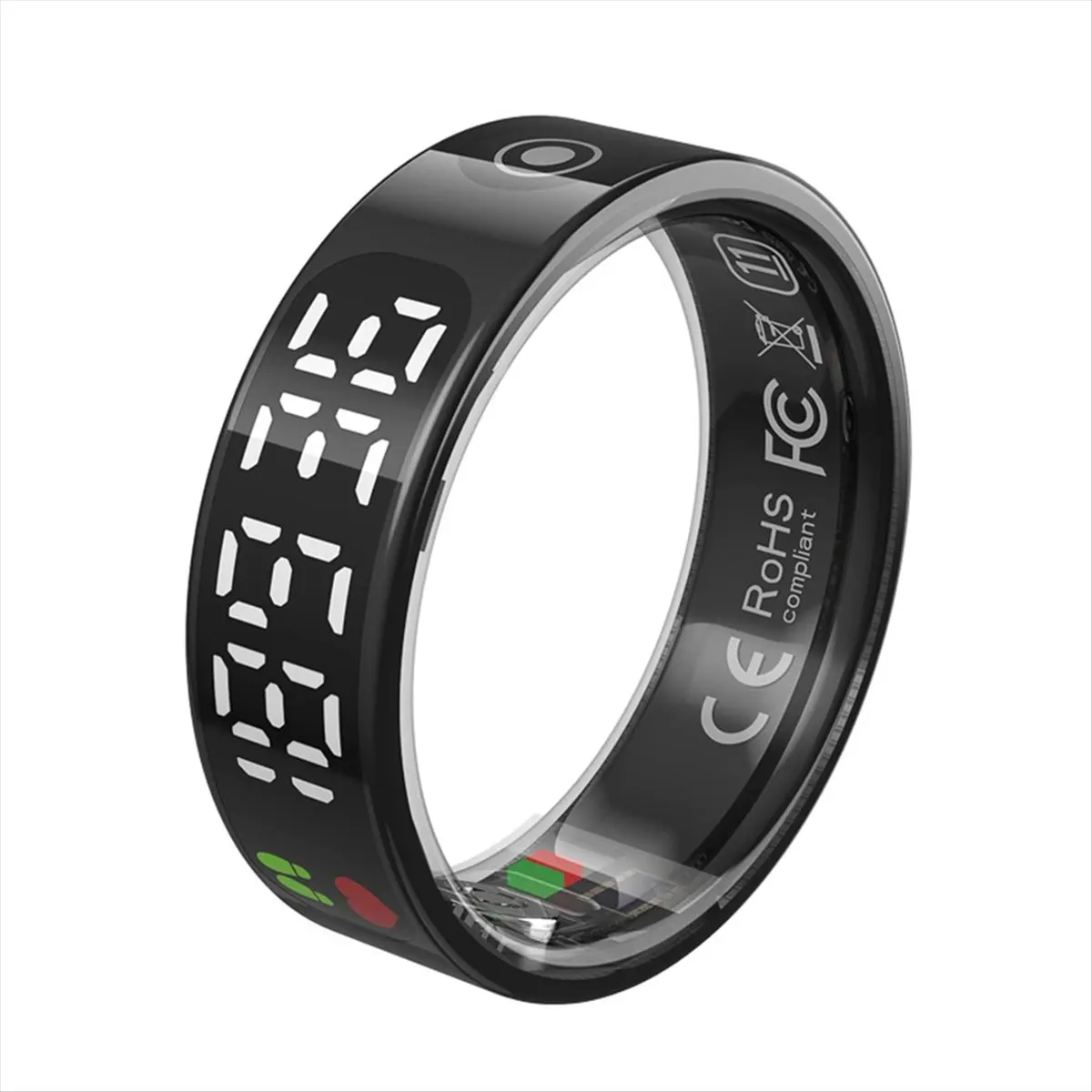 ▶✔▃AC195-Smart Ring with Display Screen and Touch, Wireless Charging, Health Manager, 5 ATM Waterproof for Men Women No.9