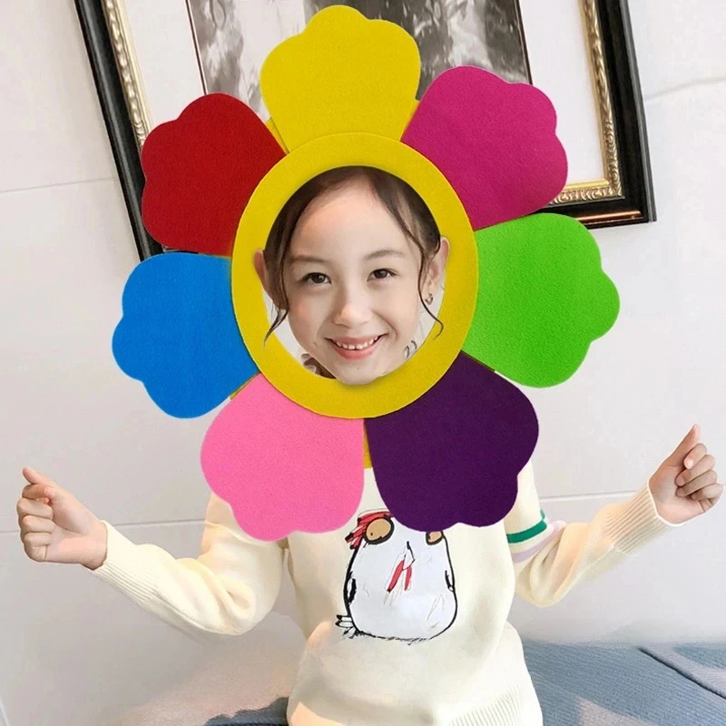 

Kid Sunflower Headgear Children's Day Opening Ceremony Dance Show Decor Headband Sunflower Festival Funny Performance Props