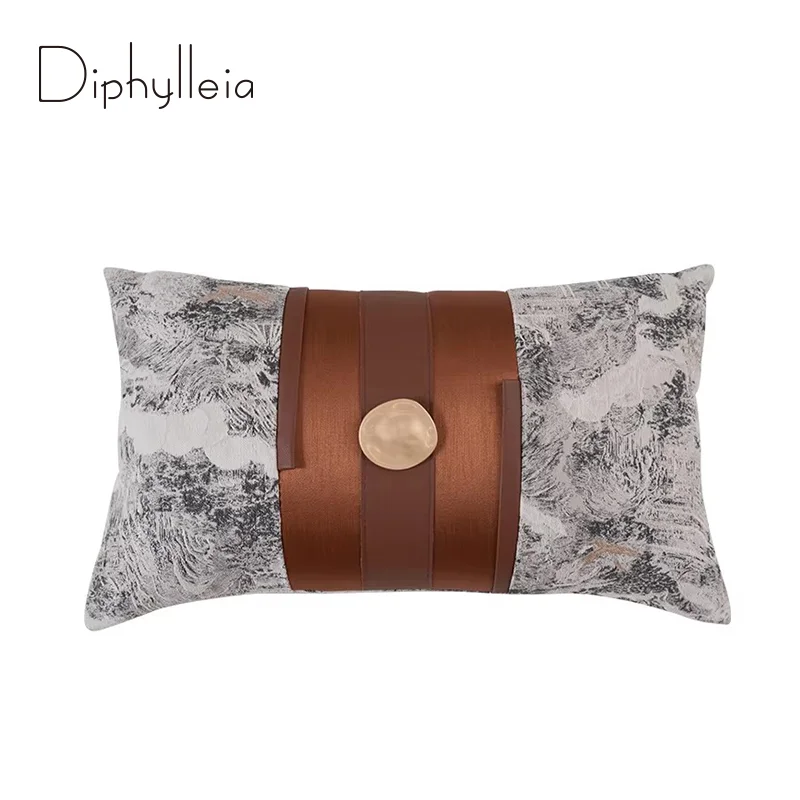 Diphylleia Inspired By Nature Rocky Gray And Warm Brown Oblong Pillow Cover Charming Waist Cushion Case 30x50cm Artistic Decor