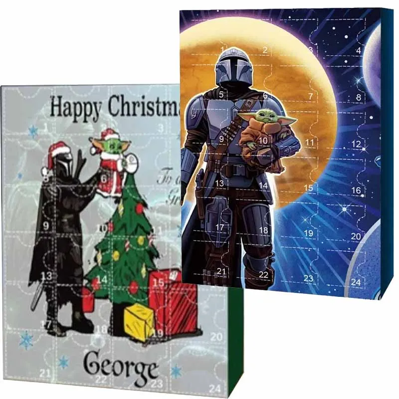 

24PCS Star Wars Yoda Christmas Advent Calendar Gift Box Children'S Handmade Cute Cartoon Surprise Boxes Christmas Countdown Gift