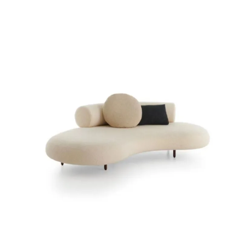 

Italian minimalist curved sofa Nordic modern light luxury creative designer hotel exhibition hall living room fabric sofa