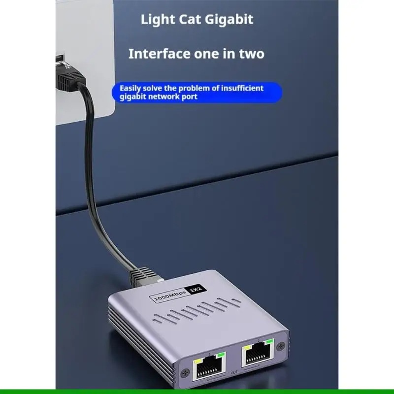 U55C Gigabit Ethernet Splitter 2 Port RJ45 Networking Switches for Fast Speed Data Transfer