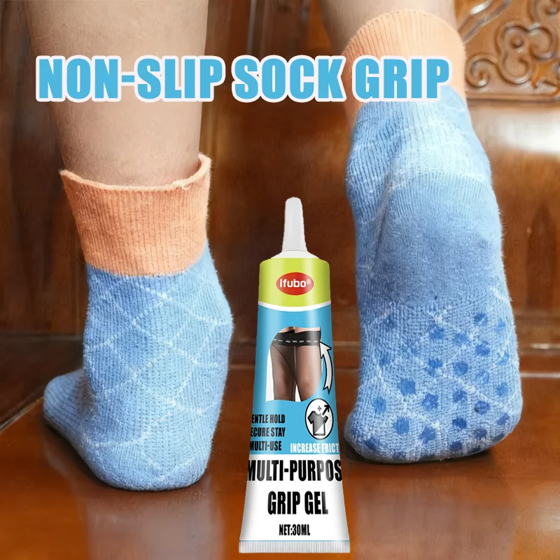 IFUBO 30ML Socks Anti-Slip Grip Gel Multi-Purpose Non-Slip Adhesive for Socks Stockings Boots Fabric Mats Anti-Slip