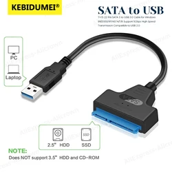 Adaptateur USB vers SATA, câble de conversion USB 3.0 2.0 vers SATA, pour disque dur SSD 2.5 pouces, accessoires