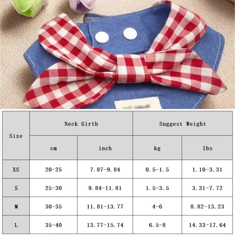 Pañuelo de lujo para perro y lazo a cuadros, set para mascotas - imagen 5
