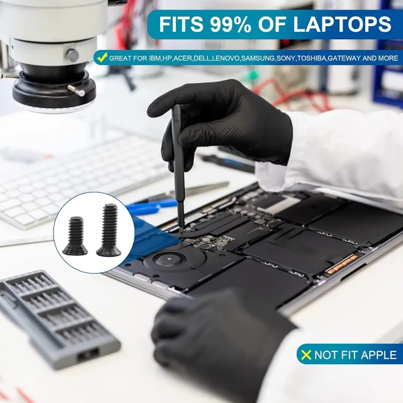 450개 카운터싱크 플랫 헤드 필립스 미니 블랙 크로스 KM 나사 노트북 컴퓨터 나사 액세서리 키트 M2 M2.5 M3