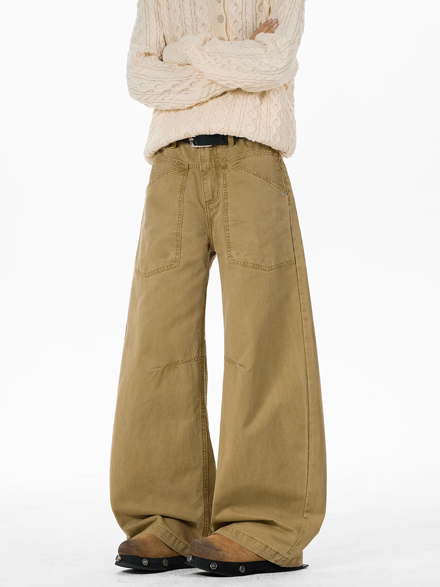 

Джинсы Boyue Water Waed: повседневные широкие брюки унисекс, уличный стиль, деним, молодежный тренд, свободный крой, драпированные, деконструкция...