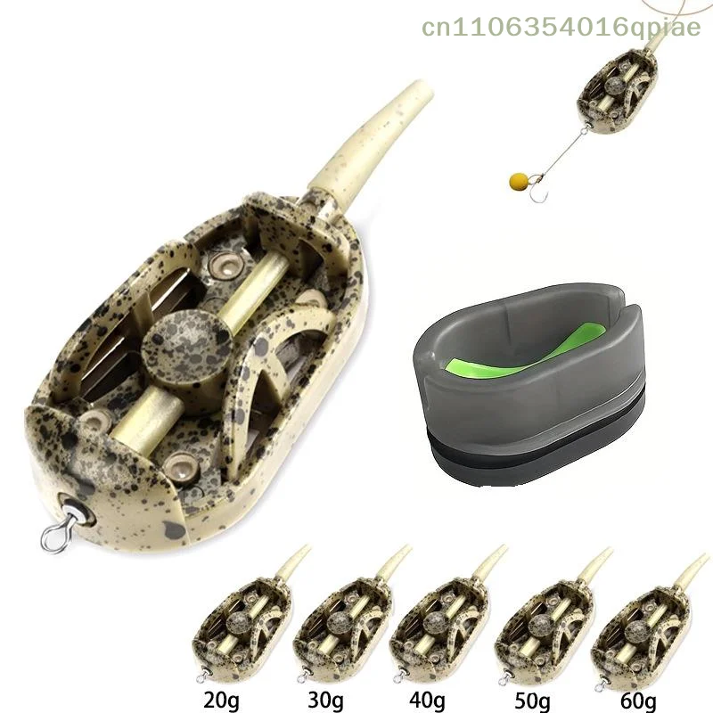 2/5 Pcs 20g/30g/40g/50g/60g Method Feeder Fishing Inline Feeder Carp Fishing Feeder Device Kit Feeder Carp Fishing Hair Rigs