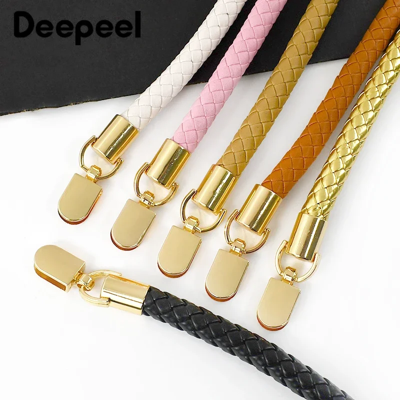 1Pc Deepeel 30/40/60cm PU Leather Braided Woven Handle Rope Women\'s Handbag Purse Blet Shoulder Straps DIY Bag Accessories