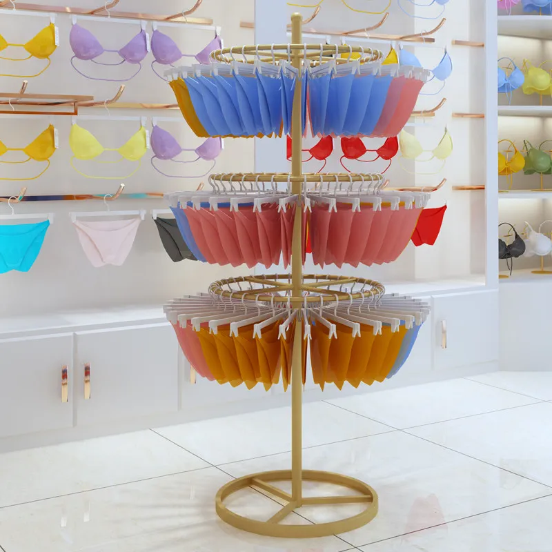 display rack Floor-to-ceiling Internet celebrity underwear store bra cover short underwear shelf Nakajima round sock rack