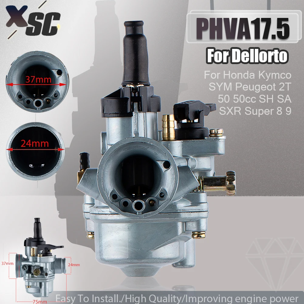 

17.5mm Carburetor For Dellorto PHVA TOMOS A55 50cc 80cc 50R DRD Motorcycle Carb Scooters Dirt Pit Bike Motocross Accessories