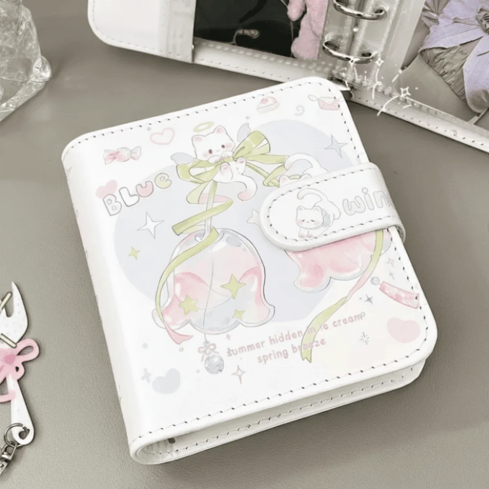 Portable Card Book M5 Leather Cover Grid Card Album One Grid Cartoon Pattern Polarized Photo Album Card Photo Collection