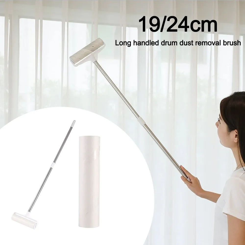 Tearable Long Handle Lint Roller Brush Telescopic 19/24cm Pet Hair Remover Roller Mop For Home Bedroom Car Seats