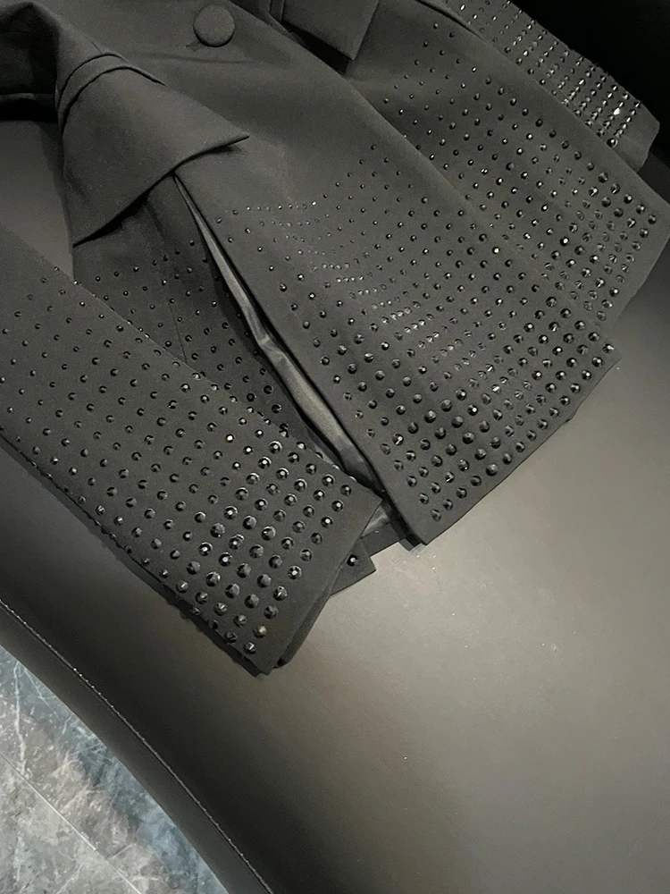 Slim-Fit-Damenmantel mit Schlitz-Design und Strass-Details für den Pendelverkehr Sle Long Sve Mittellanger Mantel WY032