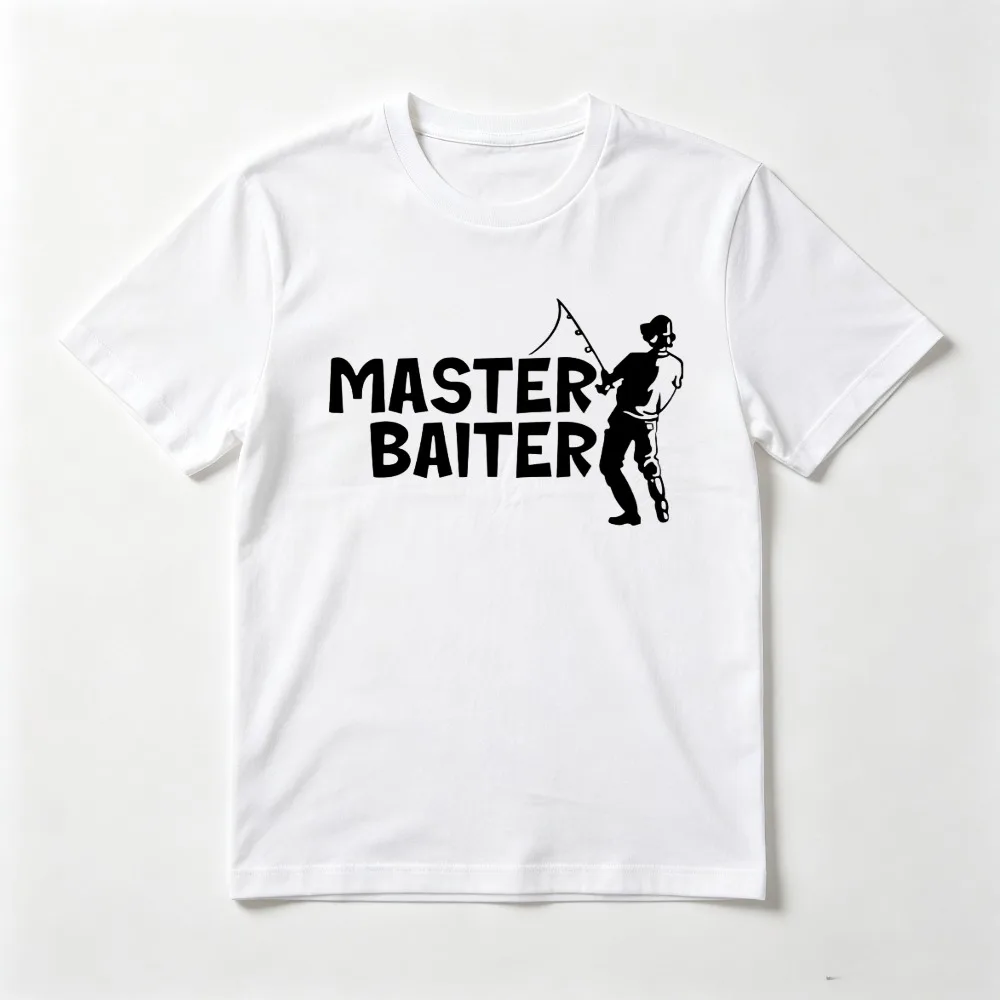 Master Baiter Fishing Funny Adults Joke Meme T Shirt Casual Fashion Man Women T-shirt Short Sleeve O-neck Summer Y2k Clothing