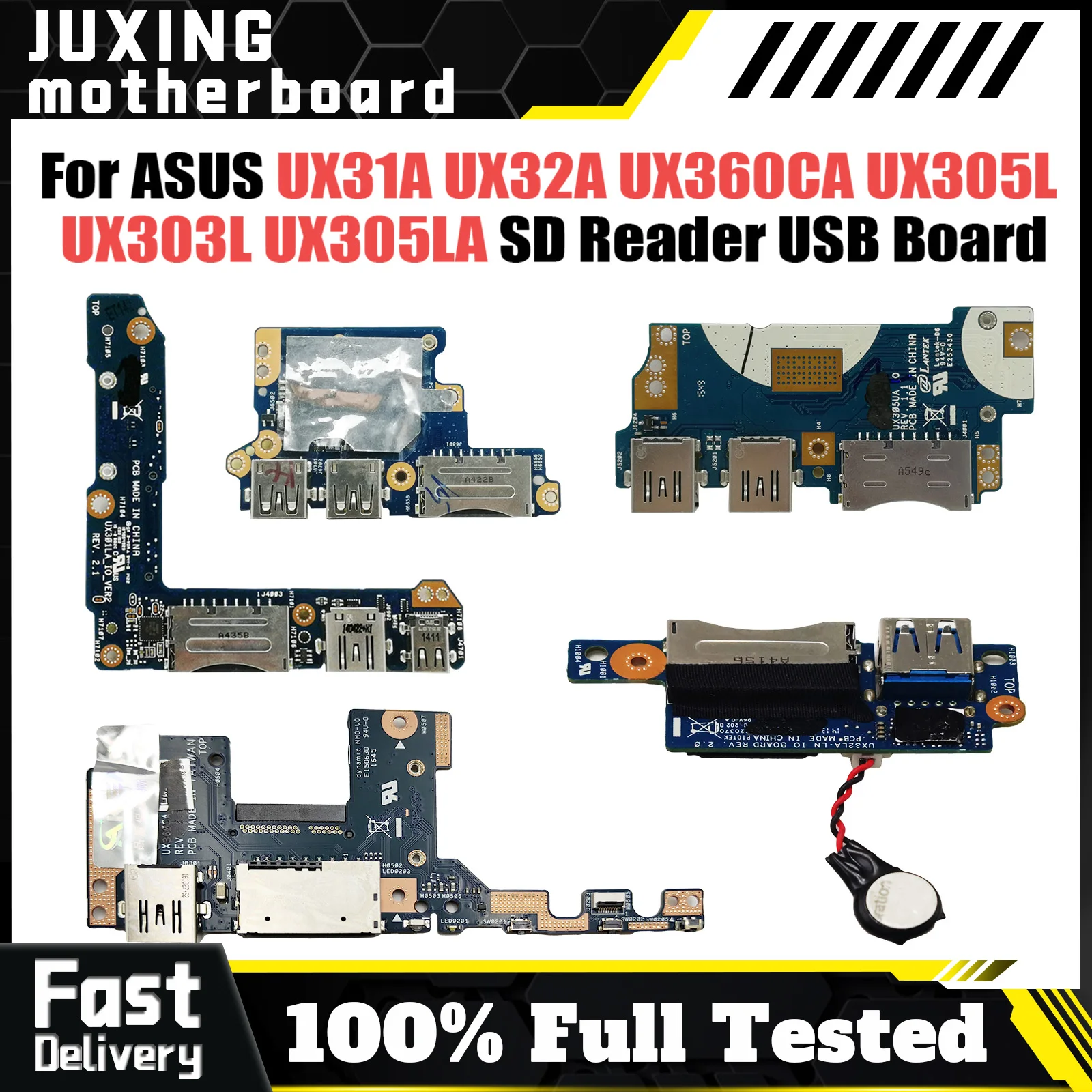 For Asus UX31A UX32A UX360CA UX305L UX303L UX305LA UX305U UX305UA UX303UB UX301L UX301LA SD Reader USB Board 100% Tested Fast Sh