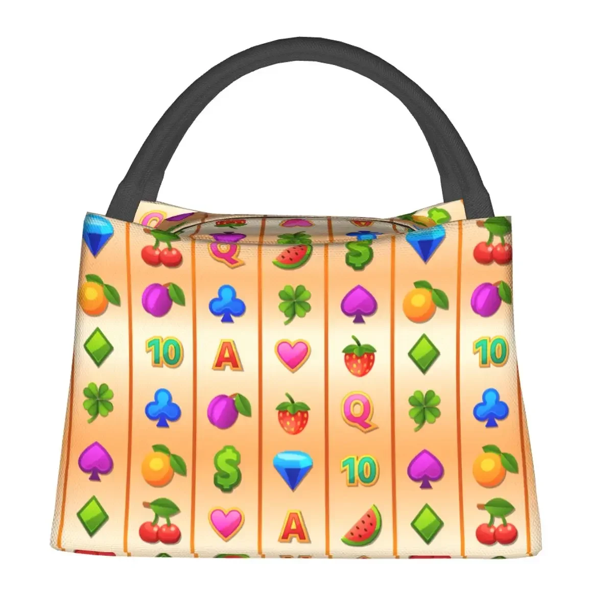 Gambling Game Luck Casino Slot Machine Lunch Bags Insulated Cooler Waterproof Picnic Gamble Fruit Lucky Gaming  Lunch Box