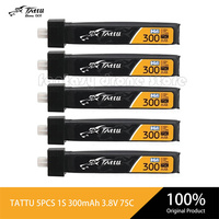 TATTU 5PCS 1S 300mAh 3.8V 75C HV 4.35V Lipo Battey With BT2.0 Plug For BETAFPV Ceuts FPV Kit Racing Drone FPV BT2.0 Connector