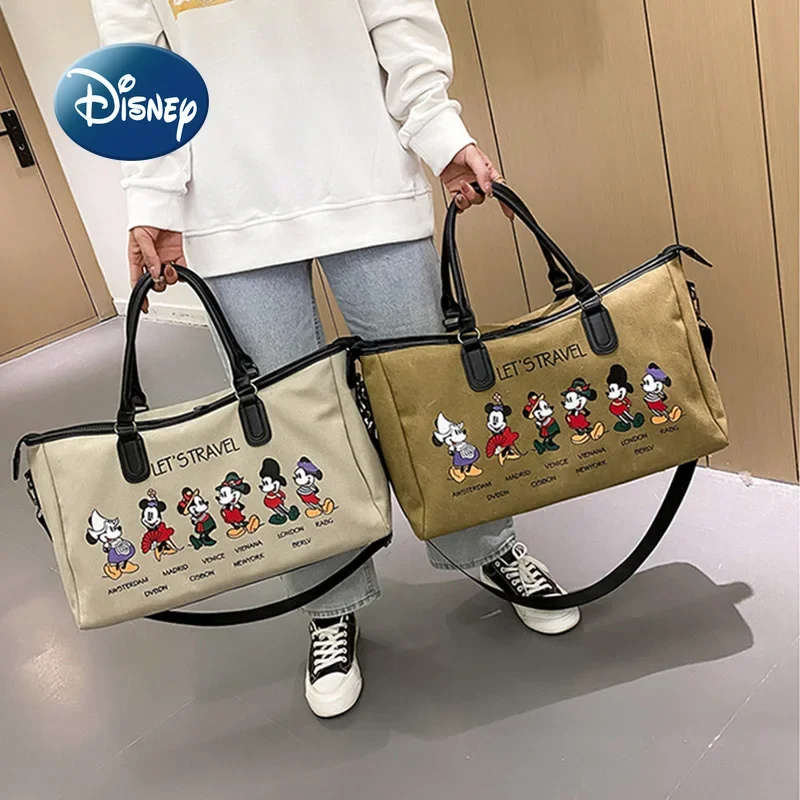 Disney Mickey New Travel Tote Luxury Brand Large Capacity Luggage Bag Canvas Fashion Trend Gym Bag Travel Bag Storage Bag