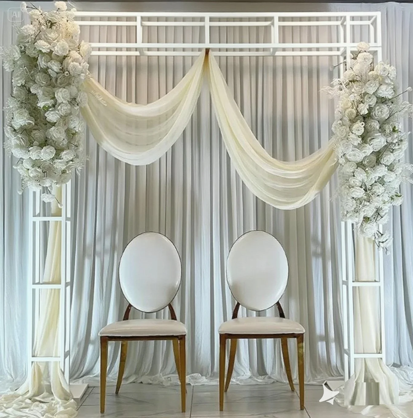Personalisierter, glänzender, vergoldeter Eisenrahmen, quadratischer Bildschirm, Hochzeitshintergrundrahmen, dekorativer Blumenständer, Event-Bühnenzubehör – Detail 4