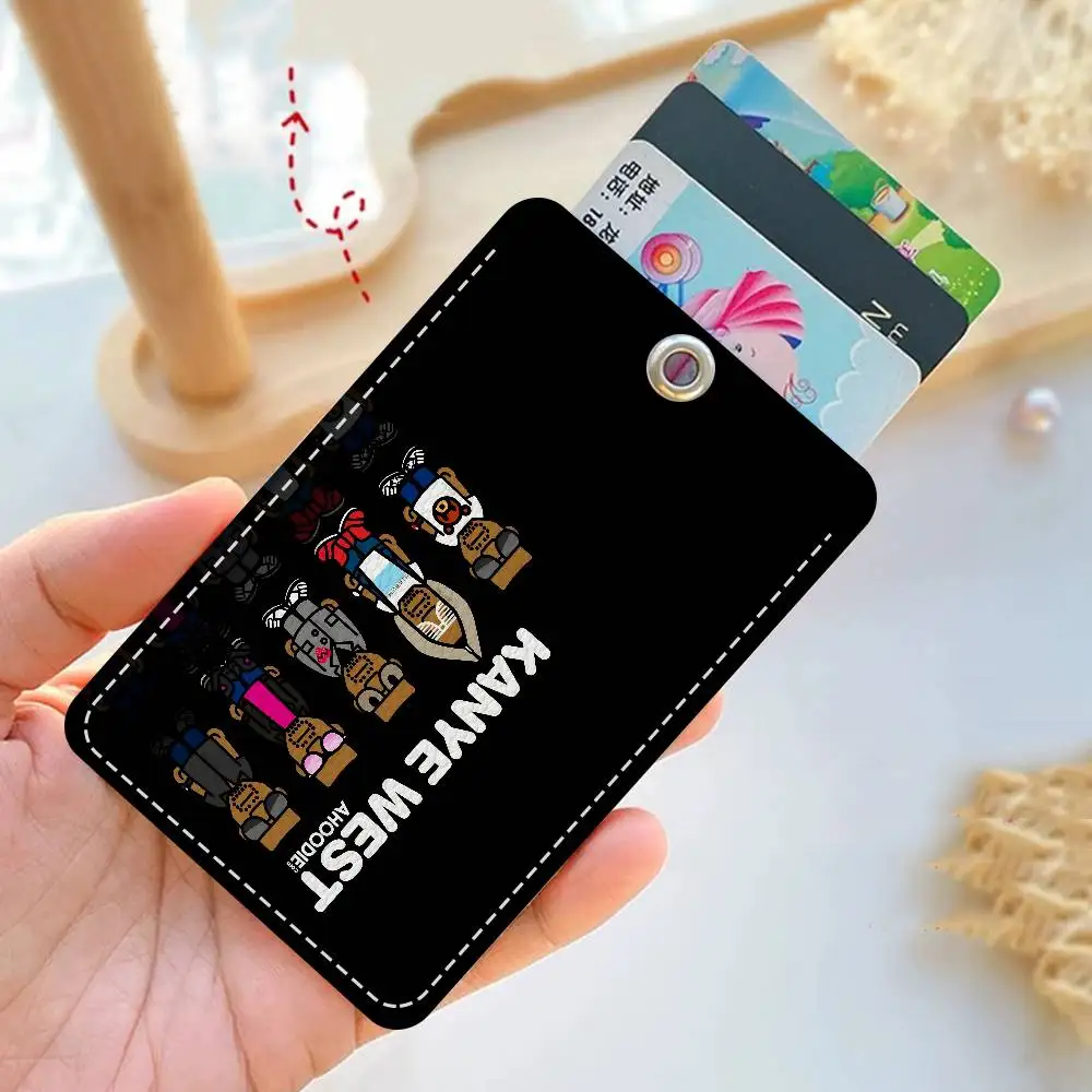 Kanye West Anmie Rectangle Keychain Card Holder, Badge Credit Card Holder, Student ID Card Holder, Bus Cards Cover