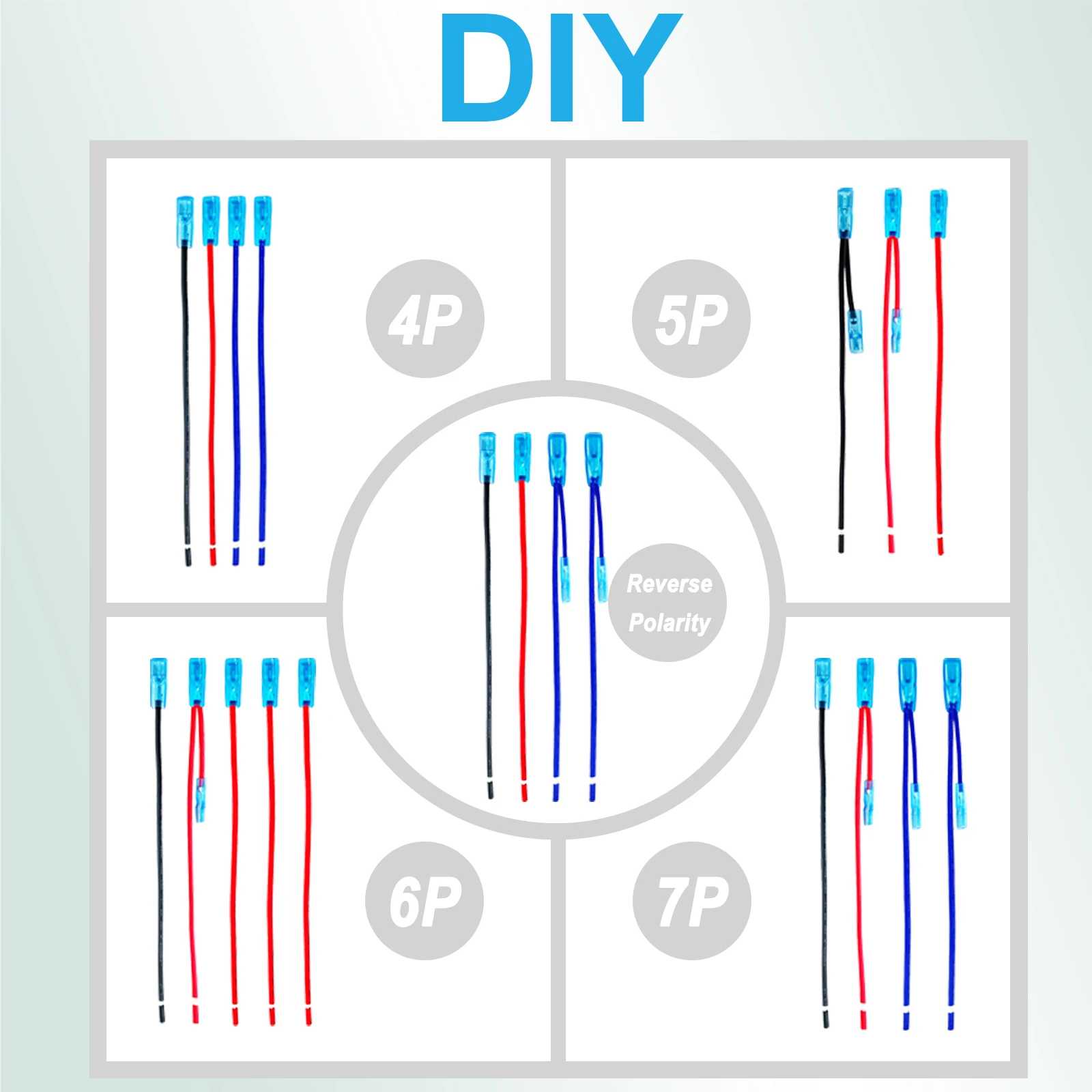 拡張版ロッカースイッチジャンパーワイヤーロッキングスプリング6.3mmピン端子、ロッカー逆極性スイッチリニアアクチュエータ用