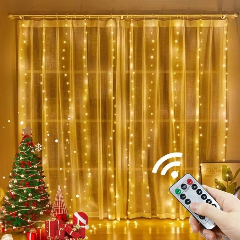 3/4/6 متر USB LED الستائر اكليل مصباح ليد أكاليل أضواء عيد الميلاد زينة عيد الميلاد سلسلة أضواء السنة الجديدة شارع جارلاند
