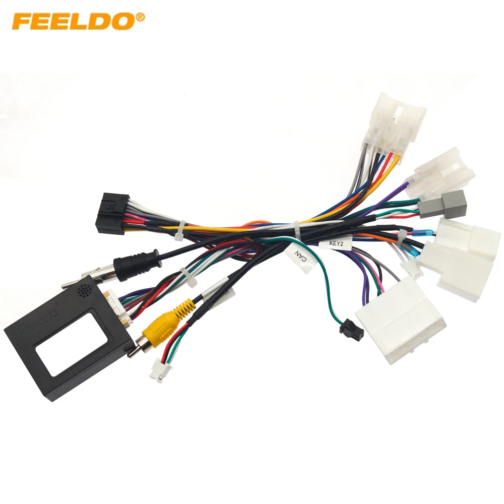 FEELDO Car 16pin Power Cord Wiring Harness Adapter For Subaru Forester 2023 Installation Head Unit